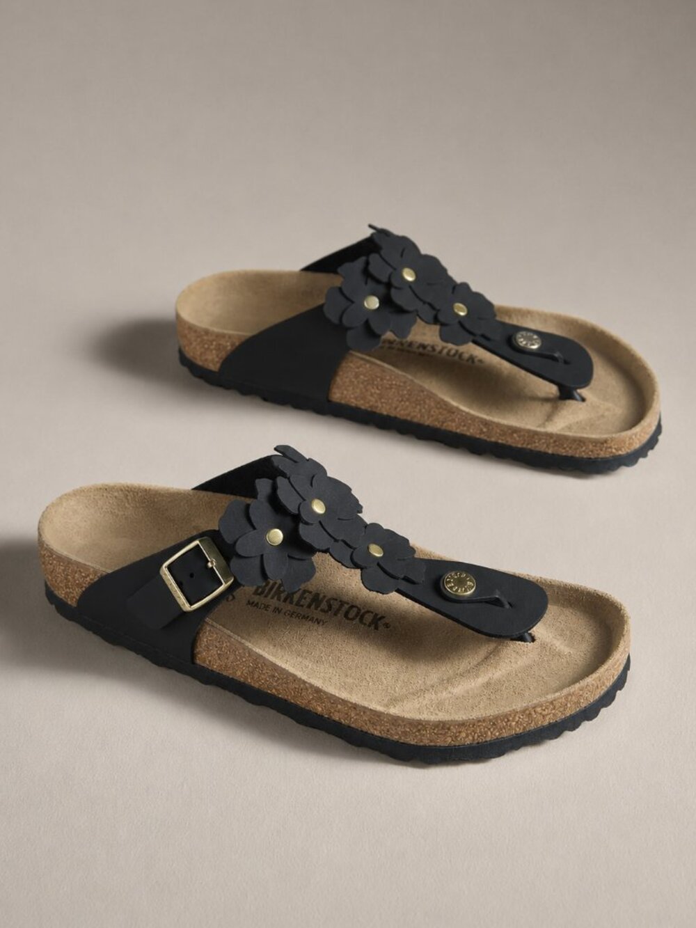 Birkenstock Gizeh Flower Sandals Black Sz 36/5